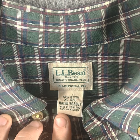 LL Bean Shirt Mens XL Multi Plaid Kennebunk Sport Wrinkle Free Traditional Fit - Picture 3 of 8